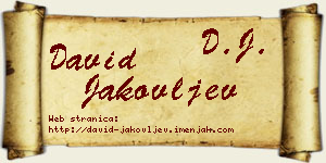 David Jakovljev vizit kartica